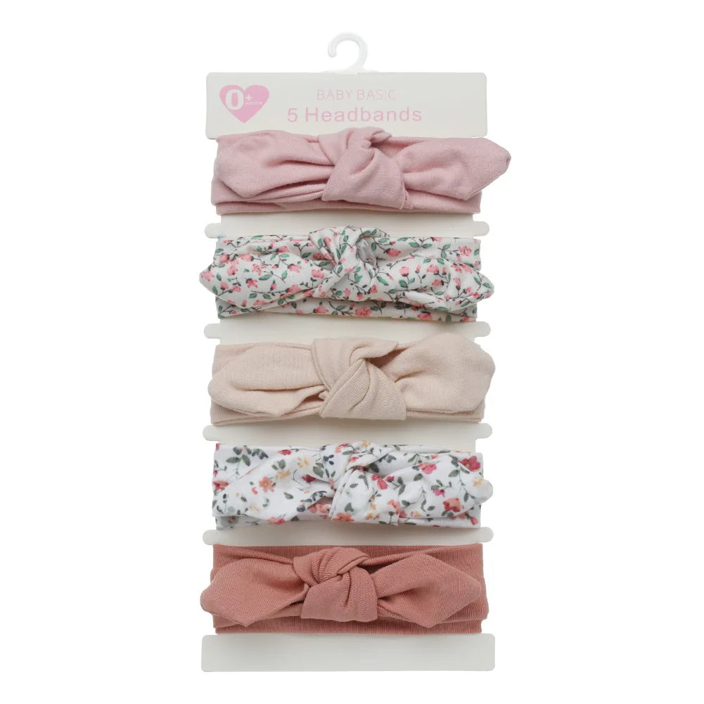 5Pcs/Lot Rabbit Ear Baby Headbands For Newborn Boys Girls Cotton Elastic Hair Bands Kids Hair Tie Bows Knot Headwraps Headwear