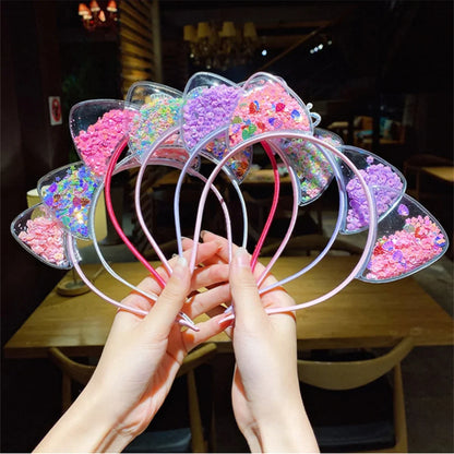 Cute Shining Sequin Cat Ears Hairband for Girls Sweet Princess Headband Kids Fashion Hair Accessories Gift Headwear