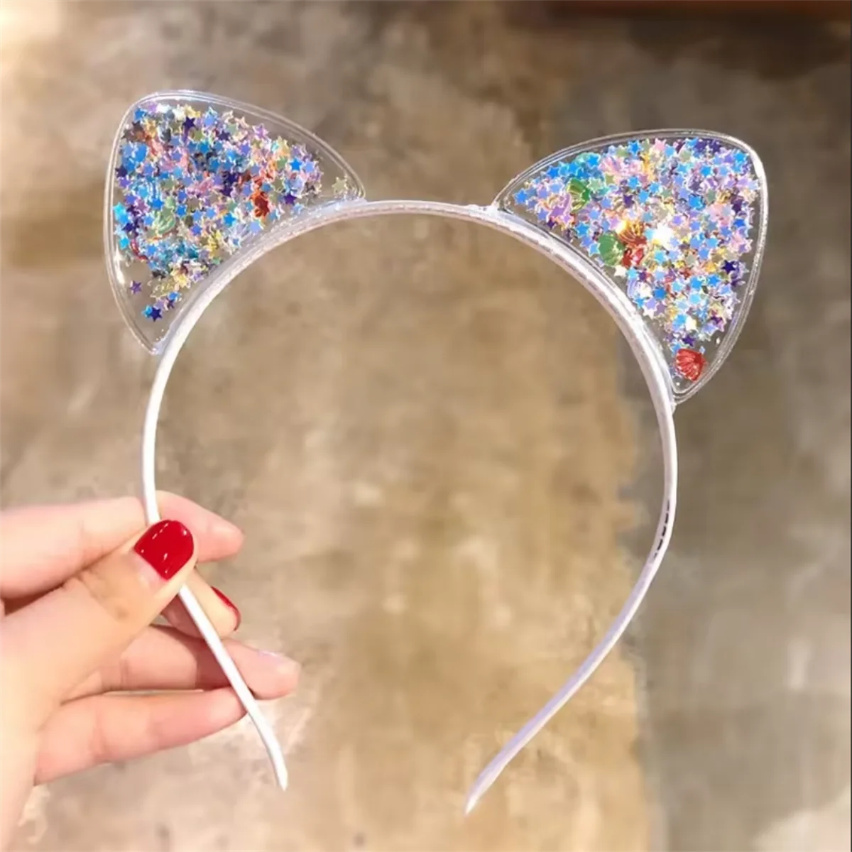 Cute Shining Sequin Cat Ears Hairband for Girls Sweet Princess Headband Kids Fashion Hair Accessories Gift Headwear