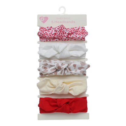 5Pcs/Lot Rabbit Ear Baby Headbands For Newborn Boys Girls Cotton Elastic Hair Bands Kids Hair Tie Bows Knot Headwraps Headwear