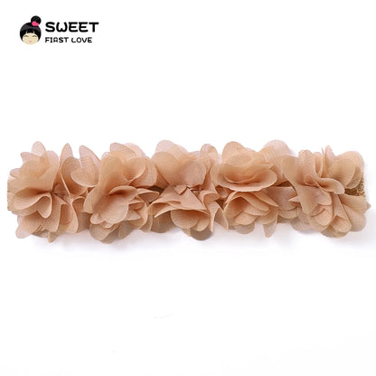 Pink Baby Flower Headband Pink Chiffon Hair Bands Handmade DIY Headwear Hair Accessories for Kids Children Newborn Toddler