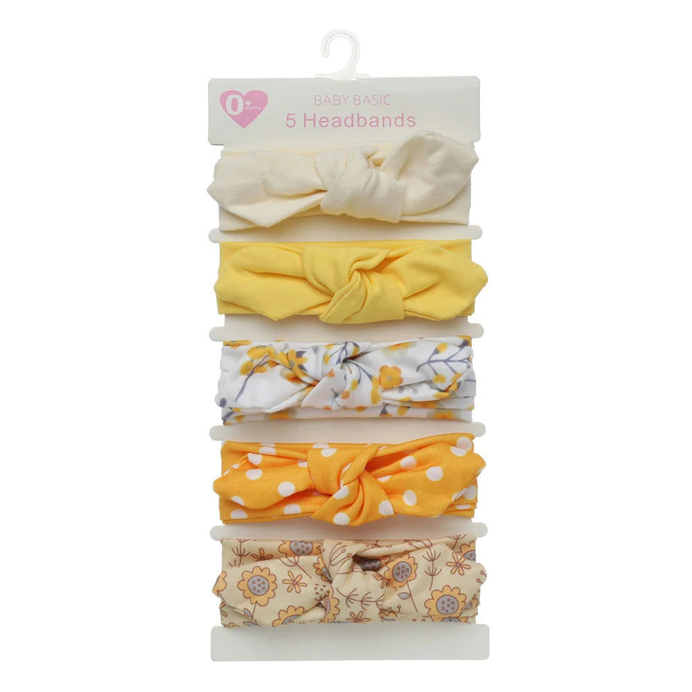 5Pcs/Lot Rabbit Ear Baby Headbands For Newborn Boys Girls Cotton Elastic Hair Bands Kids Hair Tie Bows Knot Headwraps Headwear