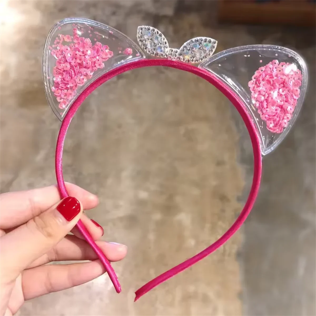 Cute Shining Sequin Cat Ears Hairband for Girls Sweet Princess Headband Kids Fashion Hair Accessories Gift Headwear