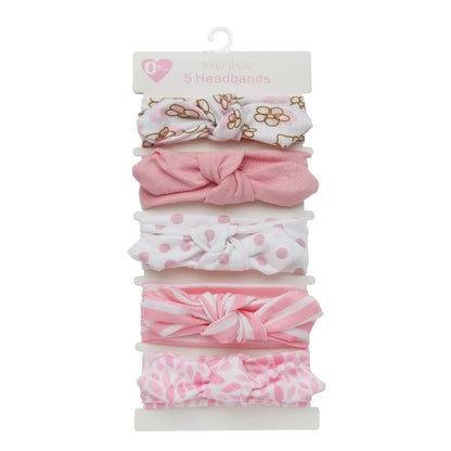 5Pcs/Lot Rabbit Ear Baby Headbands For Newborn Boys Girls Cotton Elastic Hair Bands Kids Hair Tie Bows Knot Headwraps Headwear
