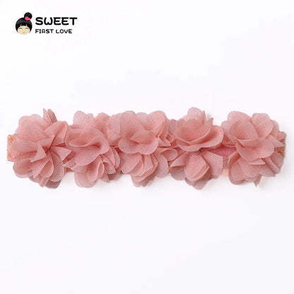 Pink Baby Flower Headband Pink Chiffon Hair Bands Handmade DIY Headwear Hair Accessories for Kids Children Newborn Toddler