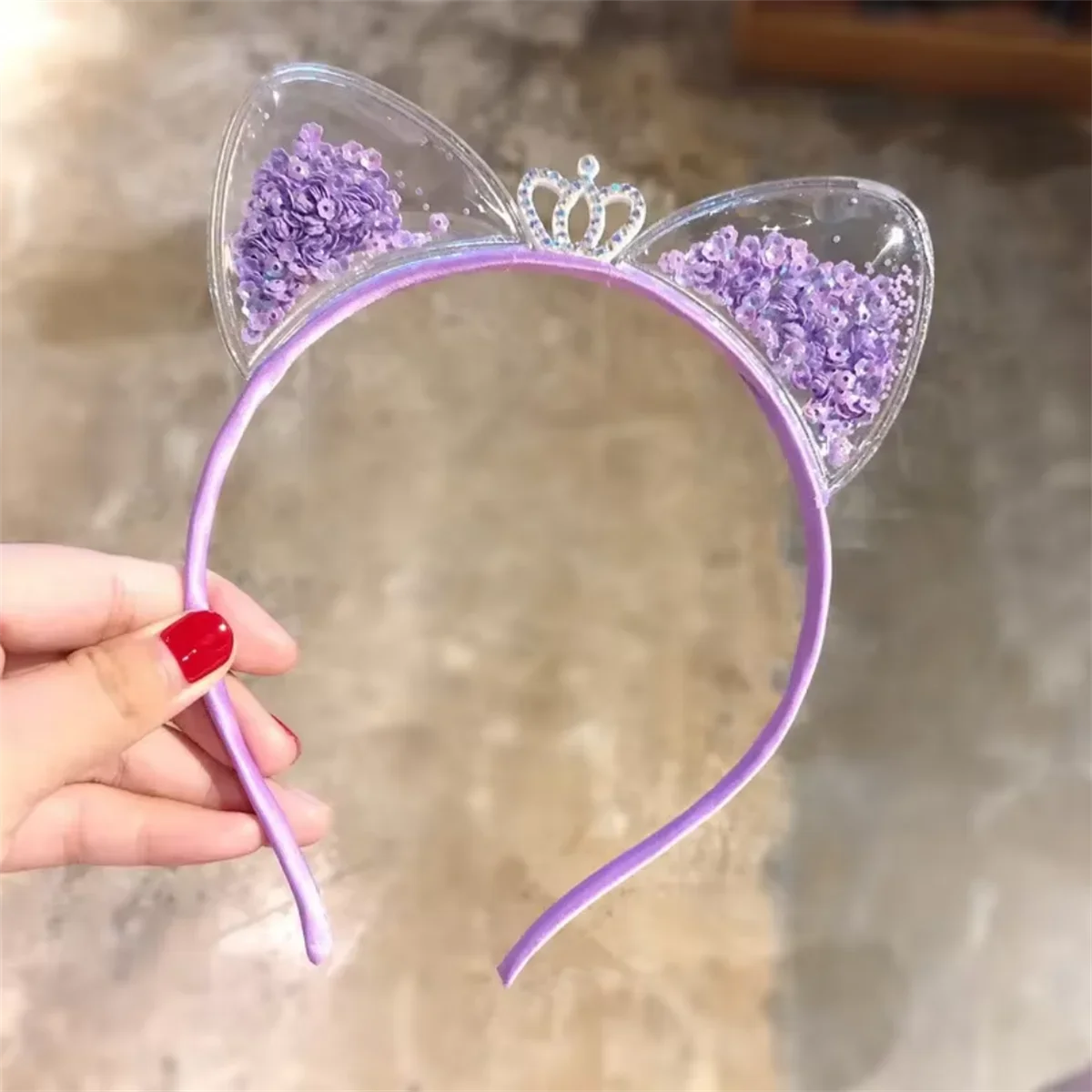 Cute Shining Sequin Cat Ears Hairband for Girls Sweet Princess Headband Kids Fashion Hair Accessories Gift Headwear