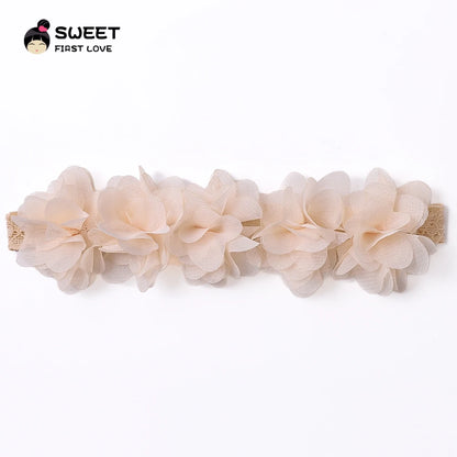 Pink Baby Flower Headband Pink Chiffon Hair Bands Handmade DIY Headwear Hair Accessories for Kids Children Newborn Toddler