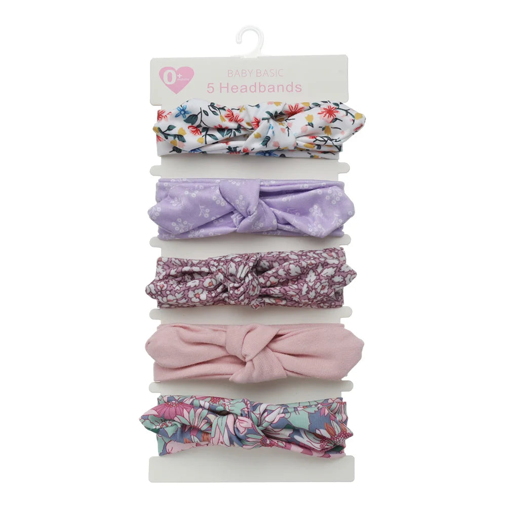 5Pcs/Lot Rabbit Ear Baby Headbands For Newborn Boys Girls Cotton Elastic Hair Bands Kids Hair Tie Bows Knot Headwraps Headwear