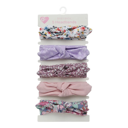 5Pcs/Lot Rabbit Ear Baby Headbands For Newborn Boys Girls Cotton Elastic Hair Bands Kids Hair Tie Bows Knot Headwraps Headwear